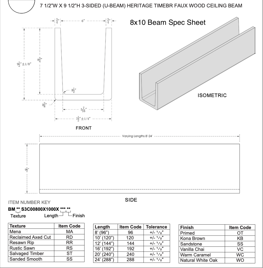 RECLAIMED AXED CUT FAUX WOOD CEILING BEAM - KONA BROWN