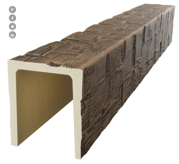 RECLAIMED AXED CUT FAUX WOOD CEILING BEAM - KONA BROWN