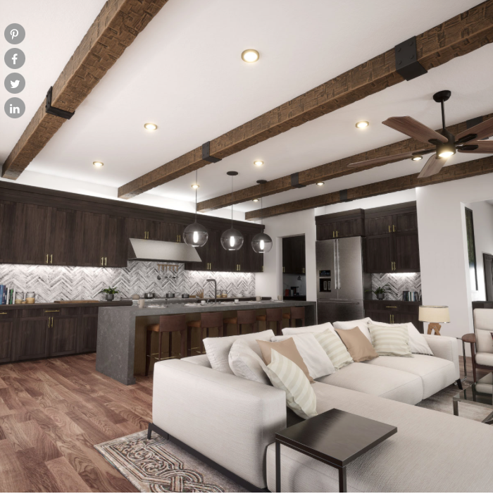 RECLAIMED AXED CUT FAUX WOOD CEILING BEAM - KONA BROWN