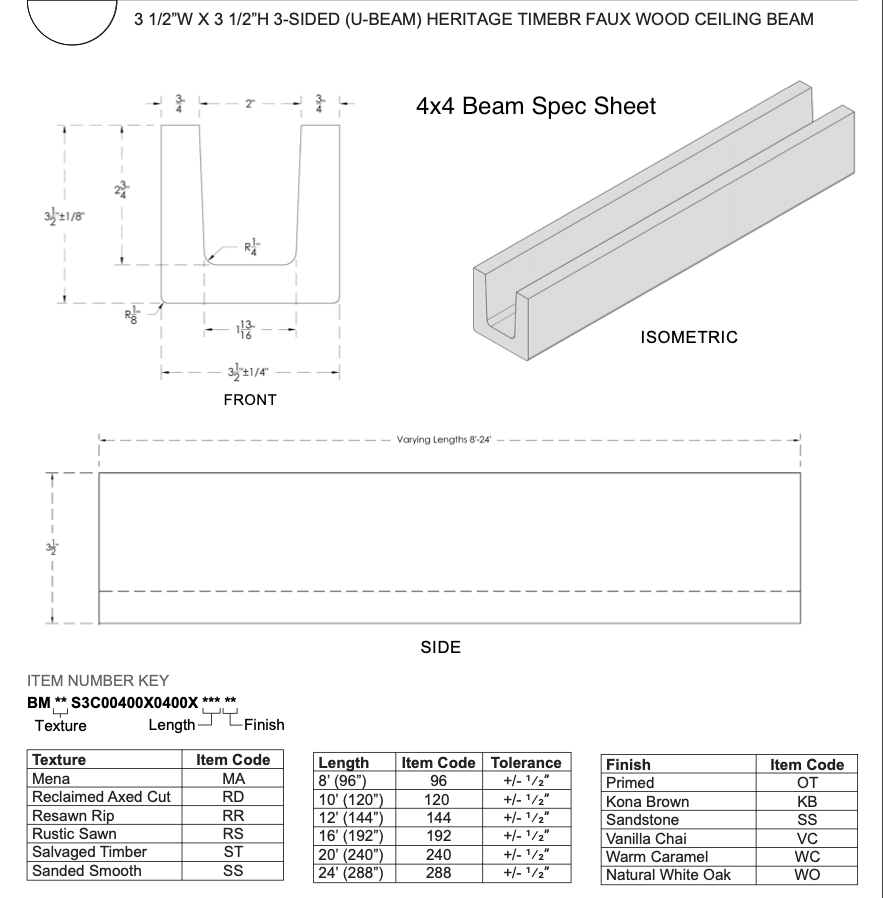 MENA HERITAGETIMBER FAUX WOOD CEILING BEAM, KONA BROWN - CrownCornice Mouldings & Millworks Inc.