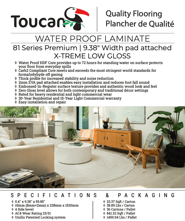 TF8105 Oyster Laminate Flooring - CrownCornice Mouldings & Millworks Inc.