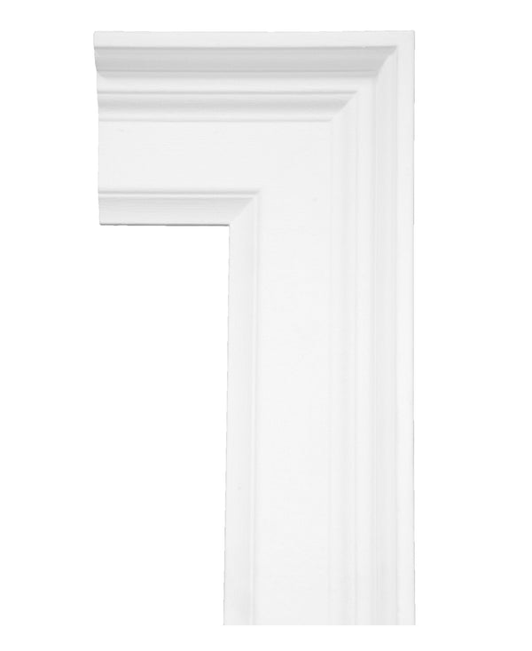 3-1/2" Traditional Step Backband Casing Ultra Prime Wood - 16FT PC CC108F - CrownCornice Mouldings & Millworks Inc.