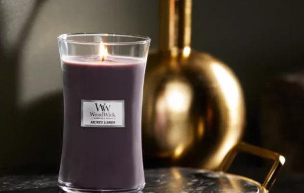 Woodwick Amethyst & Amber Candle - CrownCornice Mouldings & Millworks Inc.